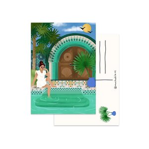 Postcard by Muchable - Woman at the pool