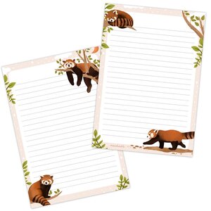 A5 Double Sided Notepad by muchable - Red panda