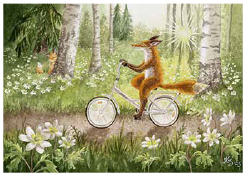 Postcard 437 by Katja Saario - Bicycle Ride