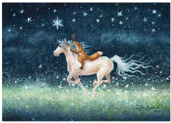 Postcard 433 by Katja Saario - Riding on a Starry Night