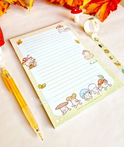 Cute Mushy Mushy Double sided A5 memopad by Dreamchaserart