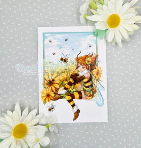 Sweet Bee Postcard - by Dreamchaserart