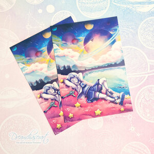 Dreamy Galaxy Postcard - by Dreamchaserart