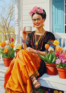 Frida Kahlo: Sitting at the Porch | Postcard Fripperies