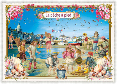 PK 1218 Tausendschön Postcard | La France – La pêche á pied