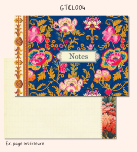 Mini Illustrated notebook Gwenaëlle Trolez Créations - Purple and Yellow Flowers