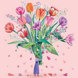 Mila Marquis Square Postcard | bouquet of tulips