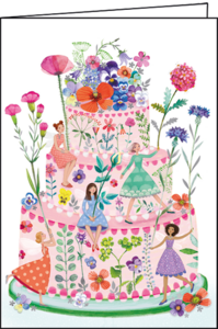 Mila Marquis Folded Card | Cake with Flowers