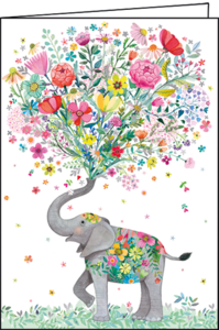 Mila Marquis Folded Card | Elephant with Bouquet