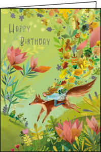 Mila Marquis Folded Card | Happy Birthday (Girl and fox)