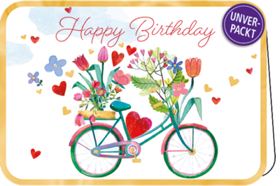 Mila Marquis Folded Card | Happy Birthday (Bicycle)