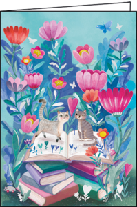 Mila Marquis Folded Card | Cats and books