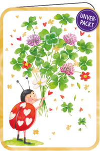 Carola Pabst Folded Card | ladybug with four-leaf clover