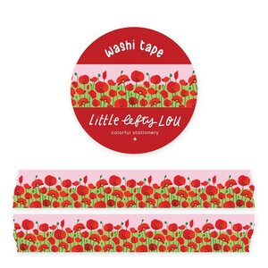 Poppies Border Washi Tape - Little Lefty Lou 