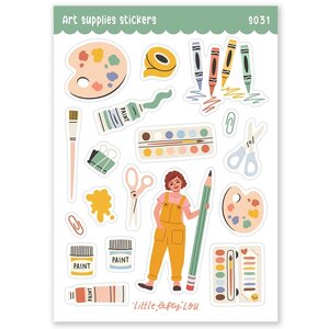 Art Supplies Waterproof Stickers - Little Lefty Lou