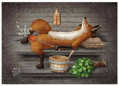 Postcard 316 by Katja Saario - Sauna Fox