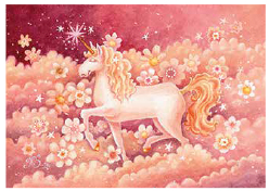 Postcard 449 by Katja Saario - Pink Unicorn