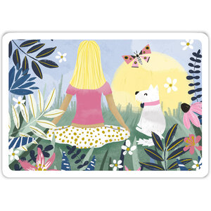 Aquarupella Méli Mélo Postcard - Zen Girl and her Dog