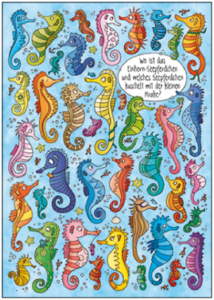 Search Postcard | Wo ist das Einhorn-Seepferdchen...?