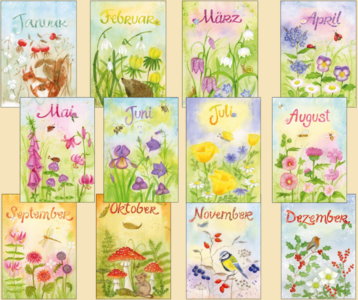 Postcard Inga Berkensträter SET | All months of the year
