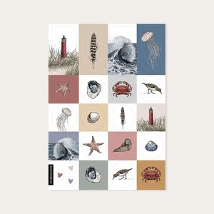 A5 Stickersheet Noordzee - by Kaartstudio