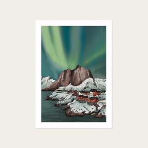 Postcard Lofoten Northern Lights by Kaartstudio