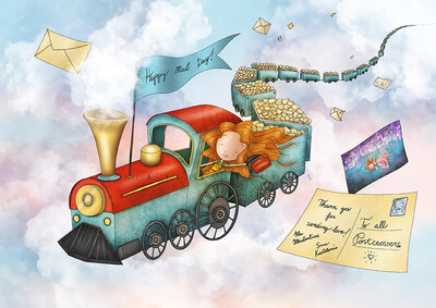 PRE ORDER: Postcard Ila Illustrations 165 - Happy mail day