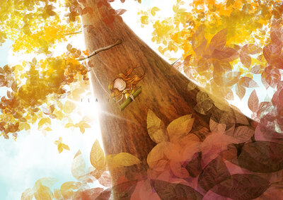 PRE ORDER: Postcard Ila Illustrations 164 - Autumn swing