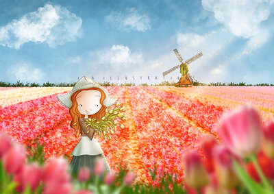 PRE ORDER: Postcard Ila Illustrations 150 - Tulips fields