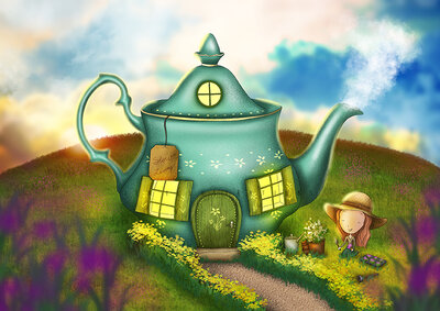 PRE ORDER: Postcard Ila Illustrations 077 - Teapot cottage