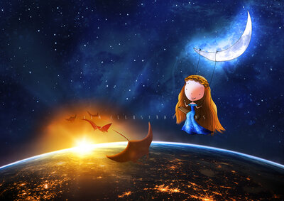 PRE ORDER: Postcard Ila Illustrations 023 - Space mantas
