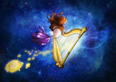 PRE ORDER: Postcard Ila Illustrations 055 - Harp