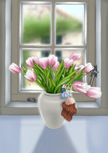 PRE ORDER: Postcard Ila Illustrations 064 - Happy vase