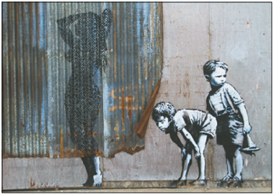 Postcard Banksy Tushita | Come on - have a look