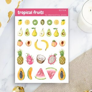 Tropical Fruits - Sticker Sheet by Penpaling Paula