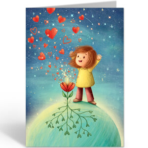 Folded Card with Envelope - Barbara Denef - Hearts Explosion