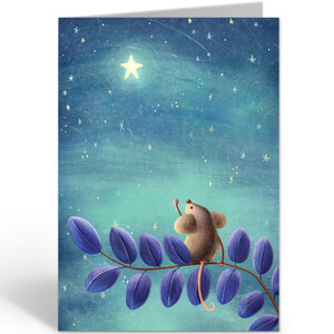 Folded Card with Envelope - Barbara Denef - Mouse Stargazing