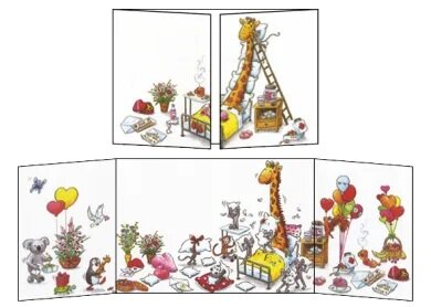 Fold Out Greeting Card with Envelope - Sophie Turrel - Get well soon 