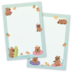 A5 Capybara Beach Day Notepad - Little Lefty Lou