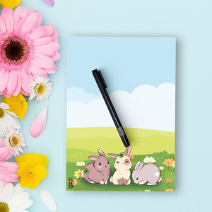 A5 Notepad Kawaii Bunnies - by Hidekos Artwork