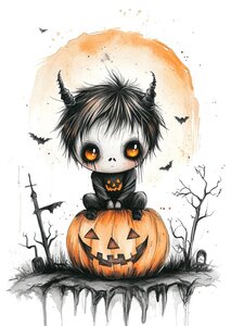 Spooktacular Halloween: Little Demon | Postcard Fripperies