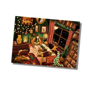 A6 Postcard from Esther Bennink - Cosy night reading