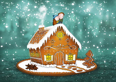 PRE ORDER: Postcard Ila Illustrations 088 - Gingerbread house