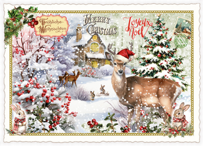 PK 1253 Tausendschön Postcard - Merry Christmas – Fröhliche Weihnachten – Joyeux Noel