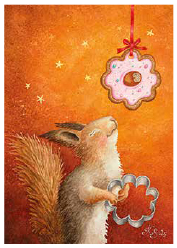 Postcard 485 by Katja Saario - Christmas Squirrel