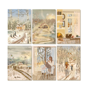 6 Single Postcards set – Whispers of Winter – The Winter Set - Nicolet Boon