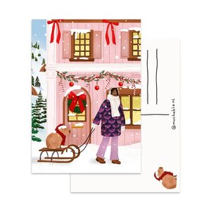 Christmas Postcard by Muchable - capybara in snow