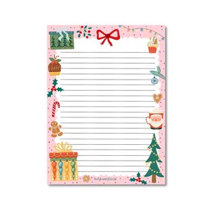 A5 Notepad Pink Christmas - Double Sided - by Only Happy Things
