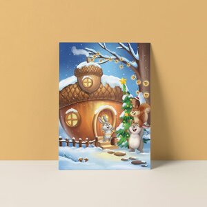 Postcard from Studio Poppybird - Kerst huisje