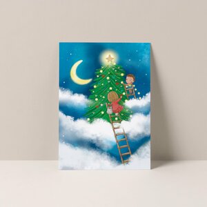 Postcard from Studio Poppybird - Wolken kerstboom